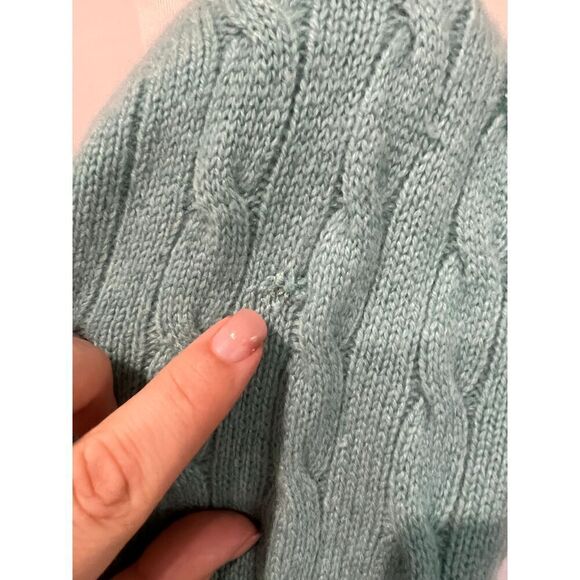 Isle of Skye Women Scotland Made Pure Cashmere Blue cardigan sweater fit sz S - Picture 11 of 11